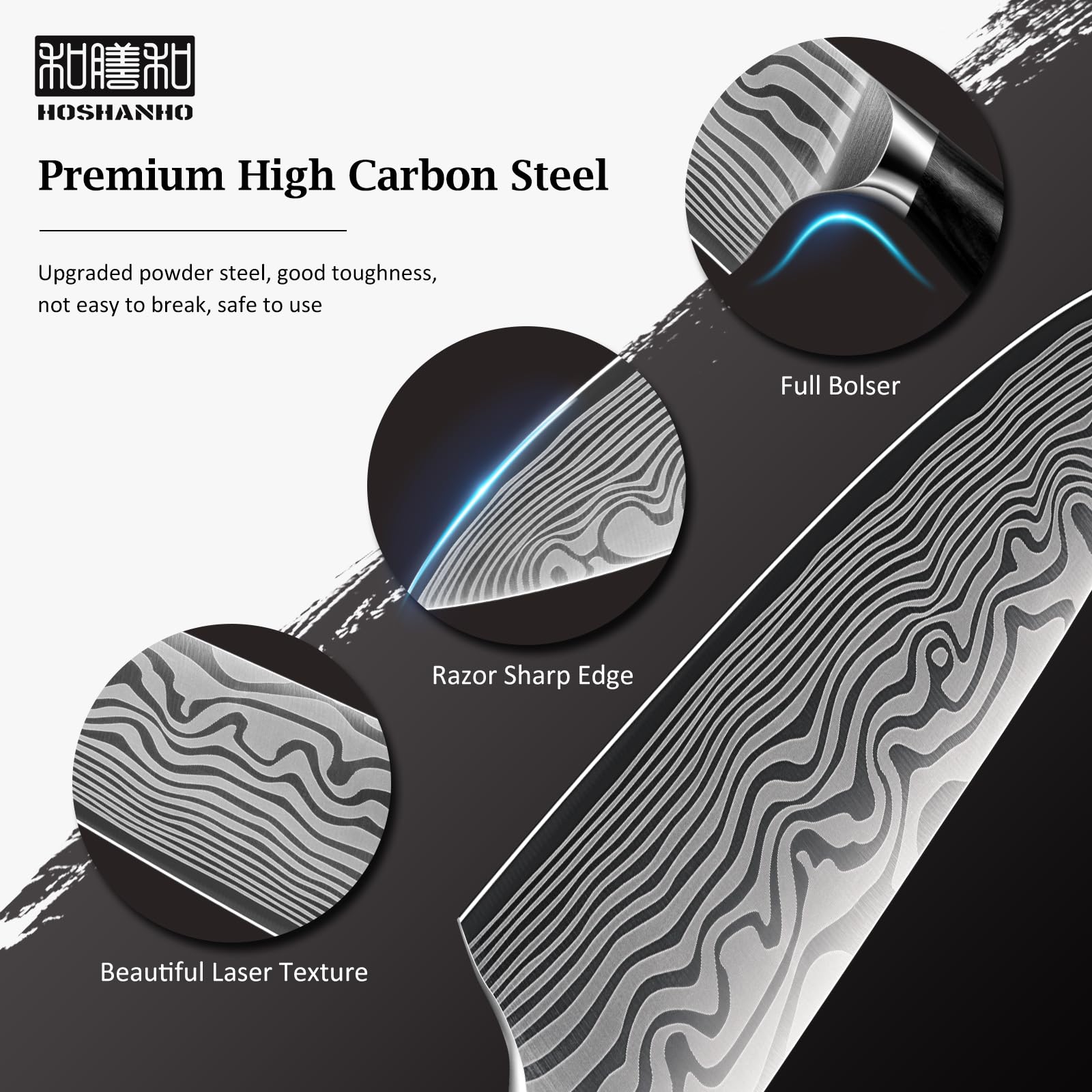 HOSHANHO 3.75-inch paring knife for precise peeling and trimming.