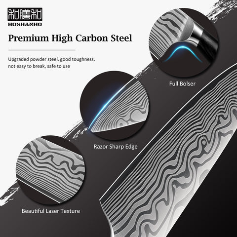 HOSHANHO 3.75-inch paring knife for precise peeling and trimming.