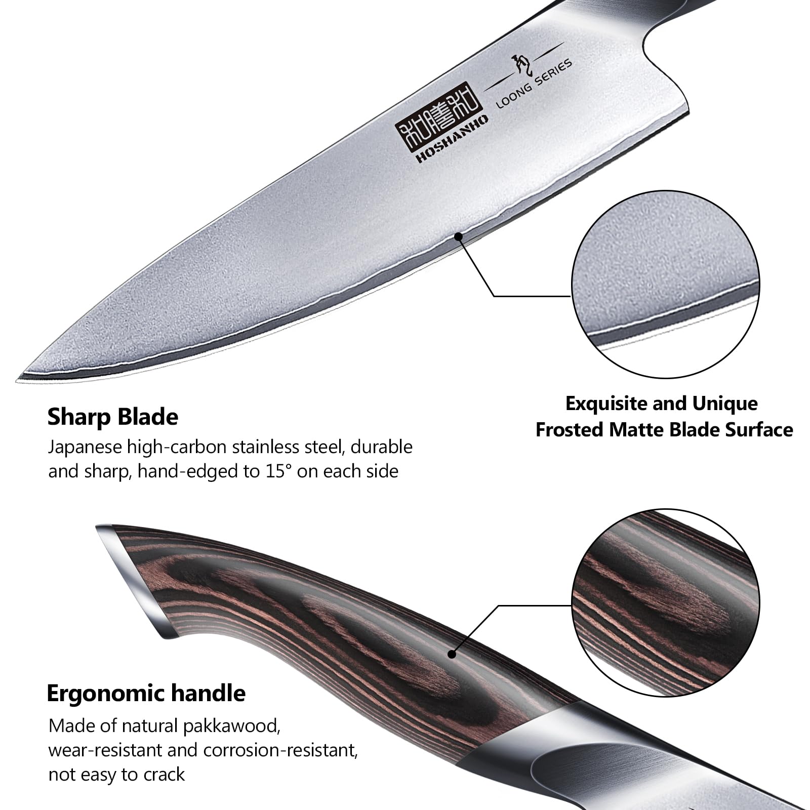 HOSHANHO 6-inch utility knife close-up, precise small cuts