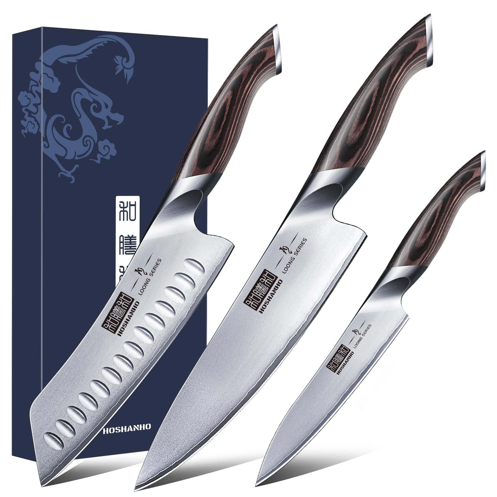 HOSHANHO 8-inch chef knife close-up for versatile kitchen prep