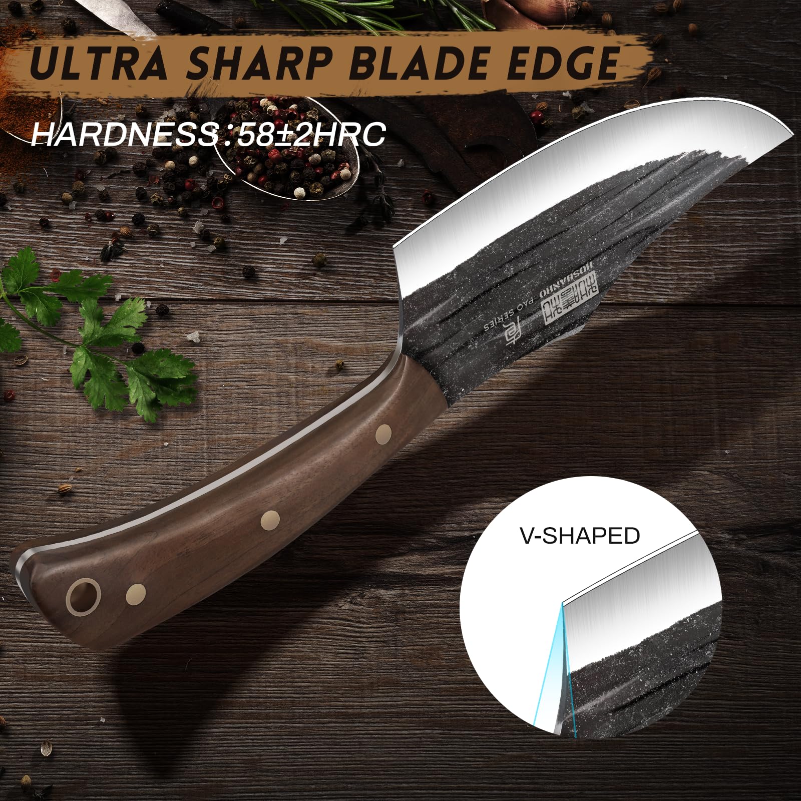 HOSHANHO 5-9in Viking knife ideal for slicing and dicing tasks