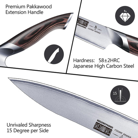 HOSHANHO 6-Inch knife pakkawood handle for ergonomic comfort