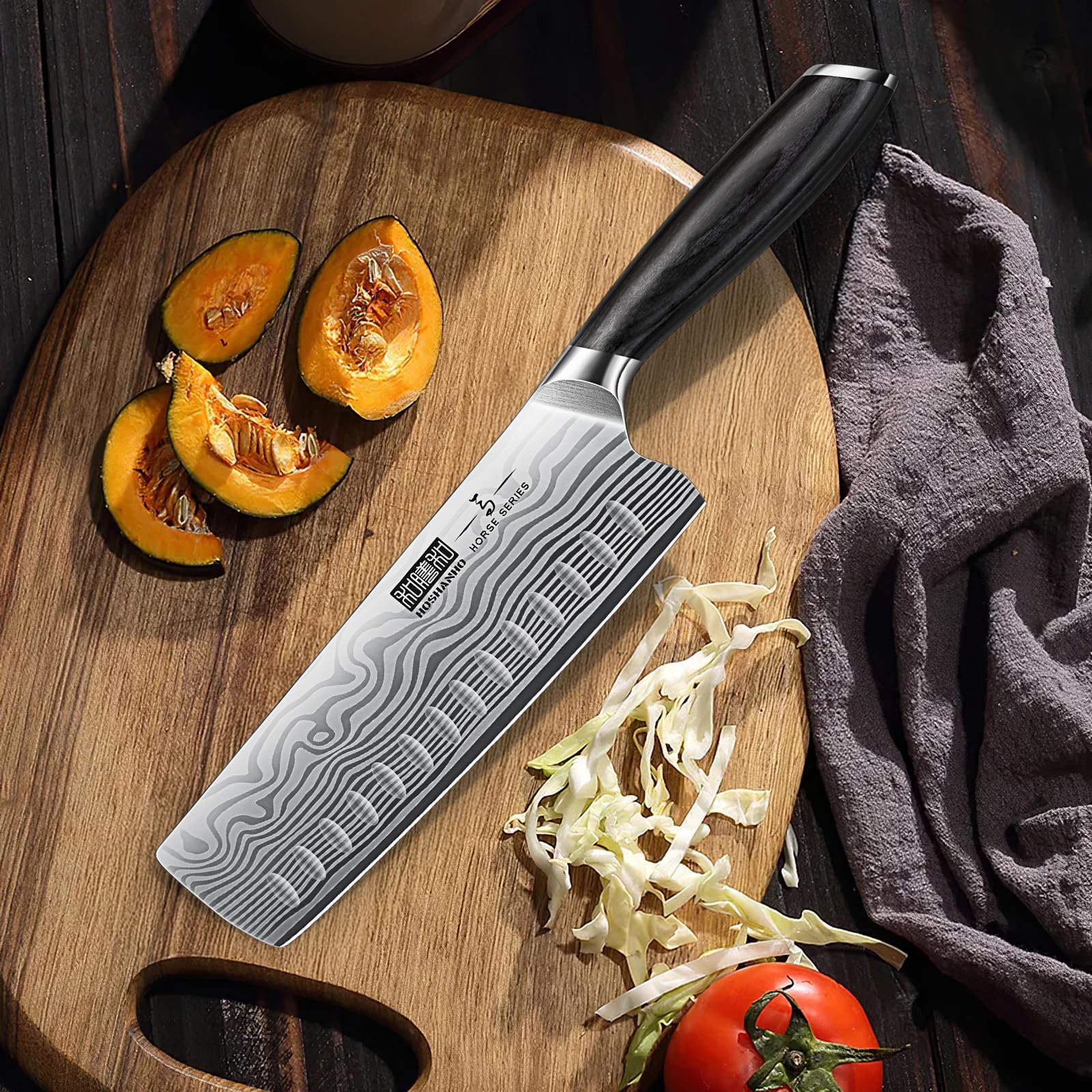 HOSHANHO 7-inch nakiri knife for precise vegetable cuts
