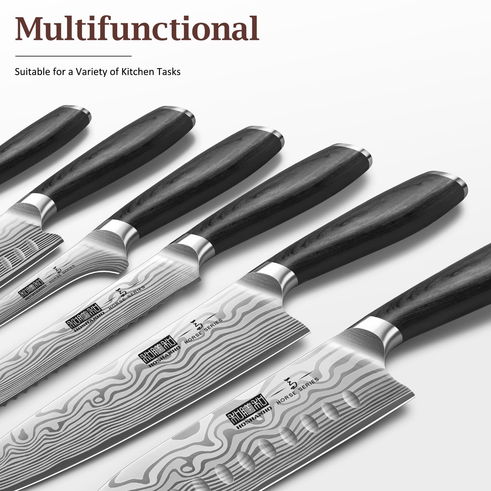 HOSHANHO 7-inch santoku knife for versatile slicing and mincing