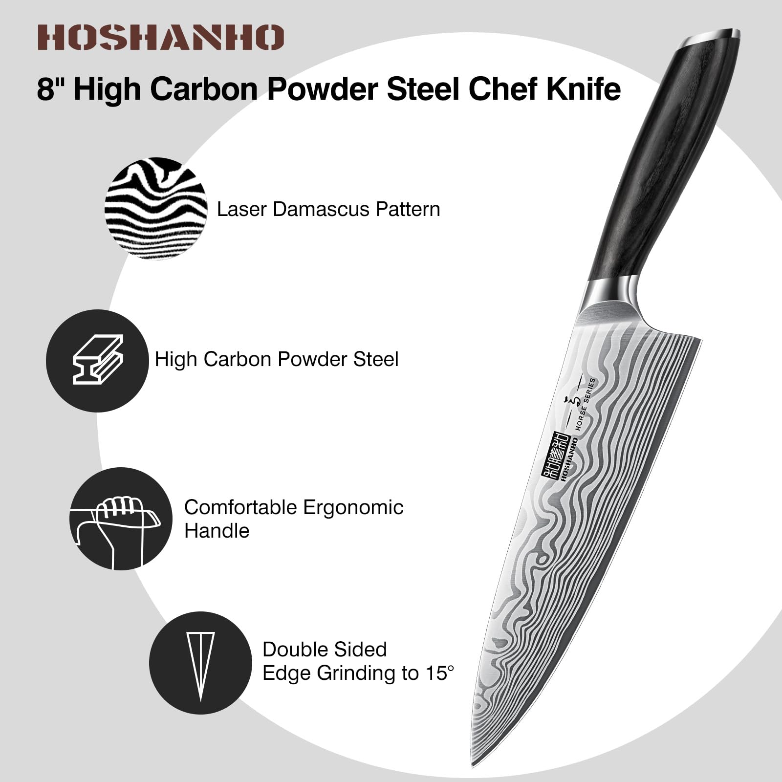 HOSHANHO 8-inch bread knife ideal for crusts and even slices