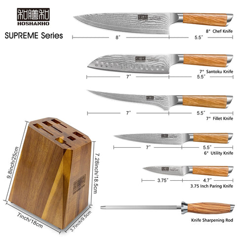 HOSHANHO 8-inch chef knife for precise slicing of meat and vegetables