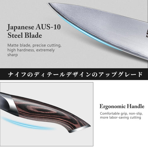 HOSHANHO 8-inch serrated bread knife slices crusts smoothly.
