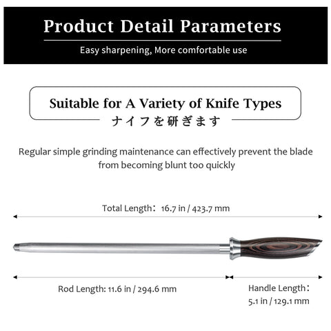 HOSHANHO 12-inch blade sharpener suitable for all knives in home or professional kitchens
