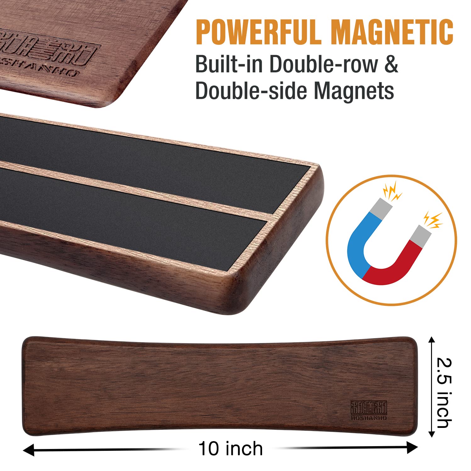 HOSHANHO arc design magnetic strip adds modern kitchen style.