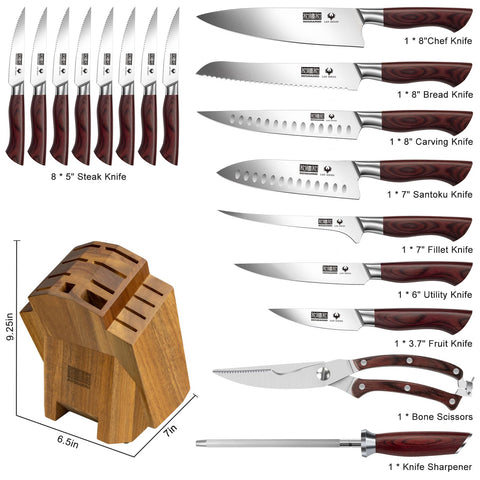 HOSHANHO blade close-up: high-carbon stainless steel for sharp, durable cuts
