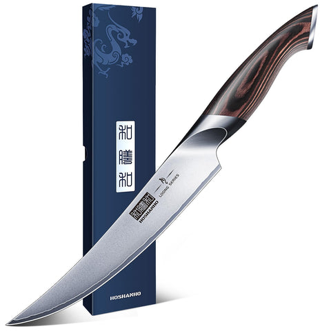 HOSHANHO boning knife 6-inch blade close-up for precise filleting.