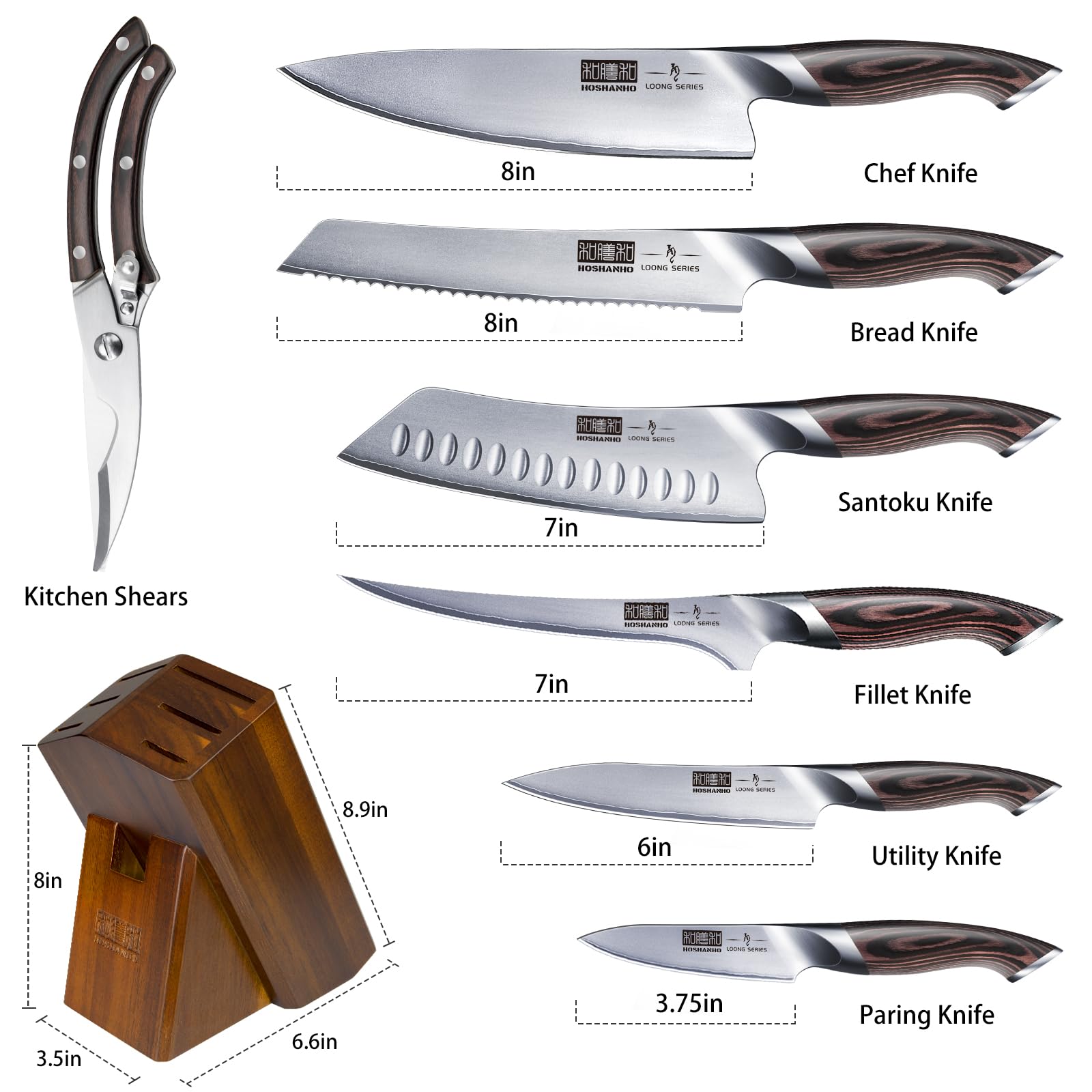 HOSHANHO bread knife with serrated edge for crusty loaves