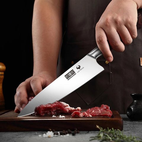 HOSHANHO Colorwood handle close-up, ergonomic grip for confident cuts.