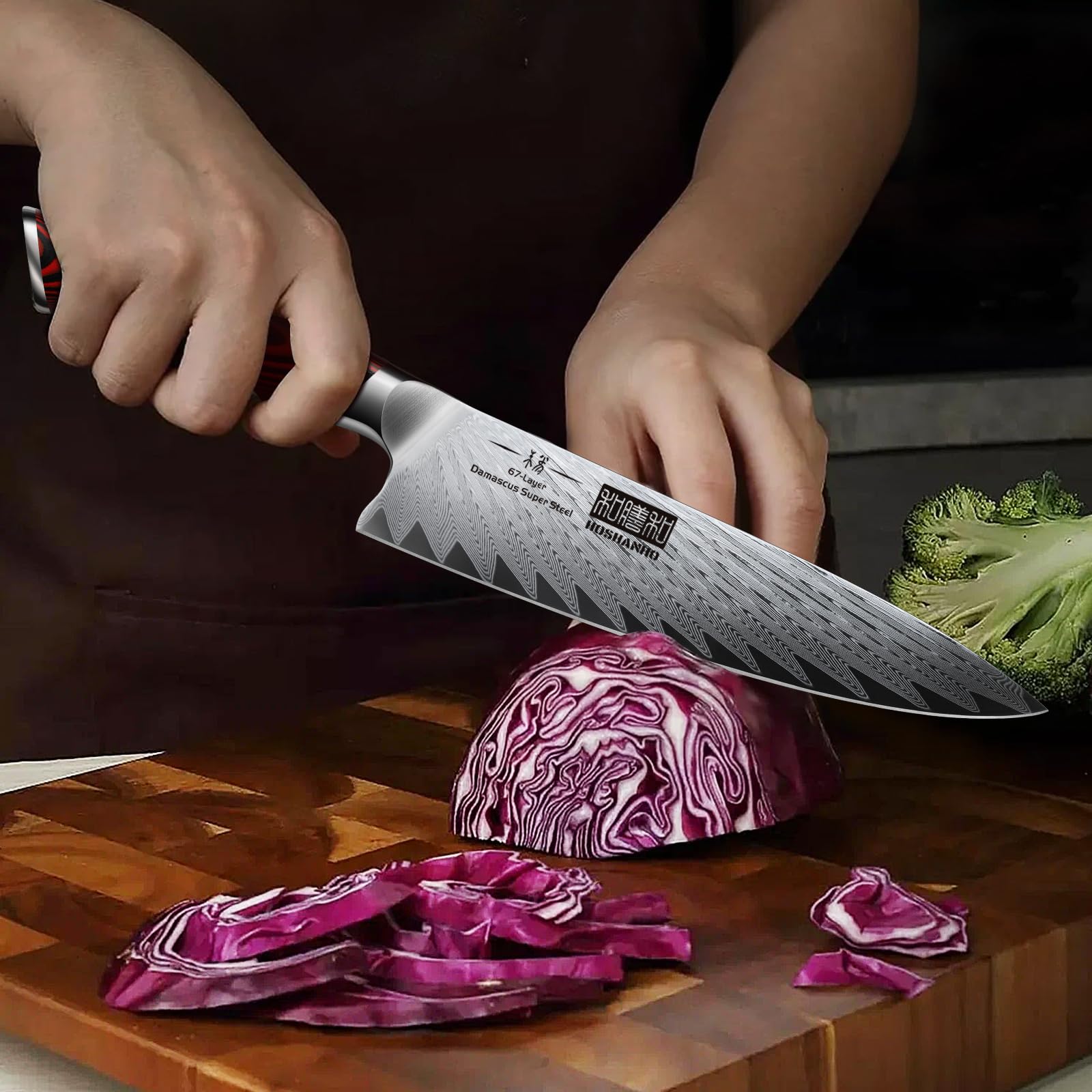 Hand-ground 12-15 degree edge on HOSHANHO knives for professional precision