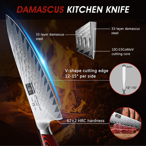 HOSHANHO 7-inch santoku knife ideal for slicing, dicing, and mincing