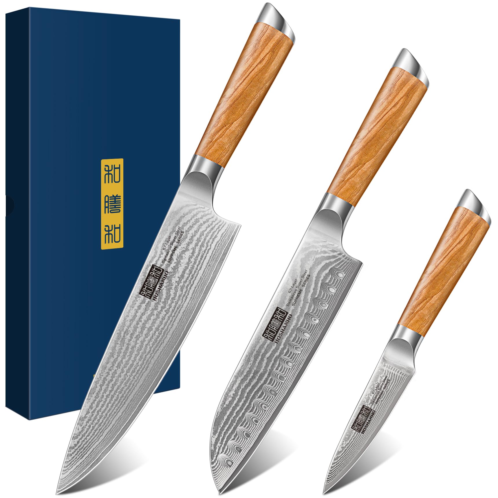 HOSHANHO 8-inch chef knife blade ready for precise slicing and prep