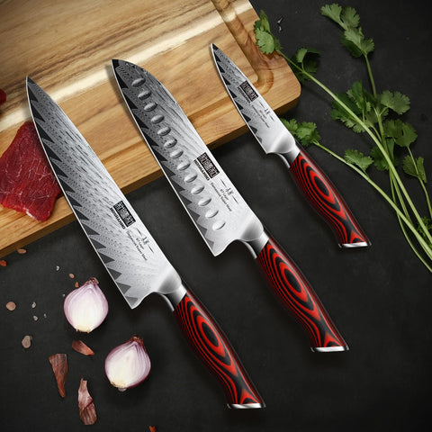 HOSHANHO Damascus knife set gift box ready for gifting