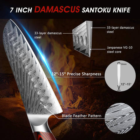 HOSHANHO Damascus pattern blade adds strength and beauty.