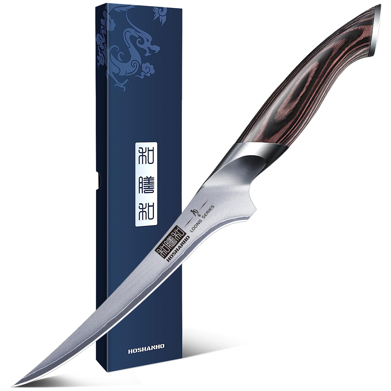 HOSHANHO fillet knife 7-inch blade for precise filleting with minimal waste.