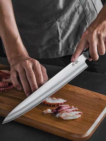 HOSHANHO forged-design knife with olive wood finish for elegant prep