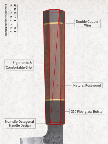 HOSHANHO gyuto hammer-pattern blade reveals traditional forging details