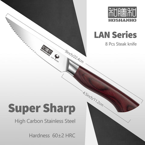 HOSHANHO high-carbon stainless steel blades ensure lasting sharpness.