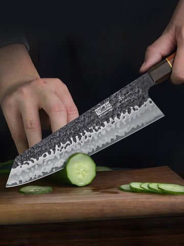 HOSHANHO kiritsuke knife copper wires on the handle enhance style and grip.