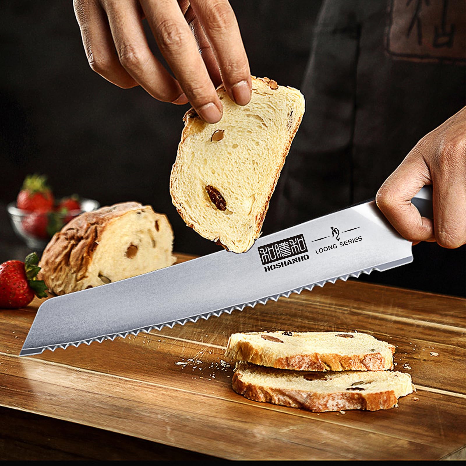 HOSHANHO bread knife shown in kitchen ready for daily slicing