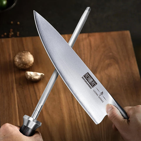 HOSHANHO in-kitchen use with a chef knife for everyday sharpening.