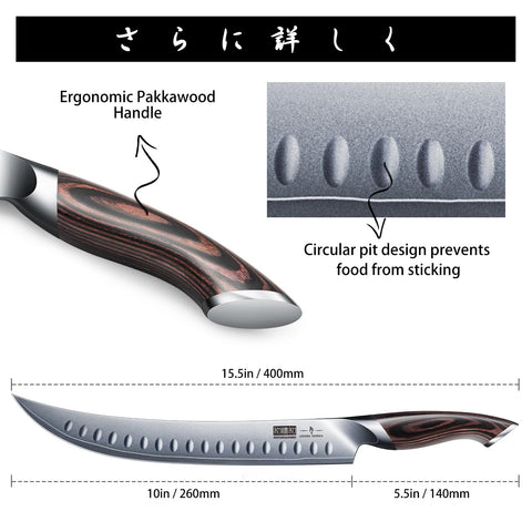 HOSHANHO knife edge close-up showing razor-sharp precision.