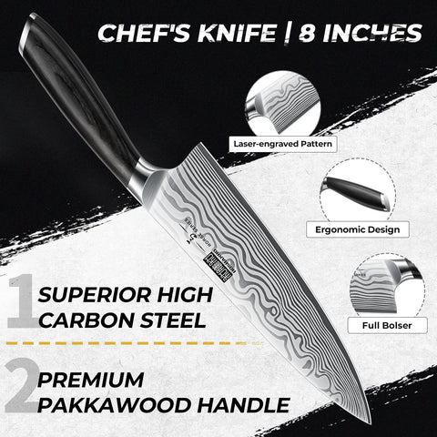 HOSHANHO 7-inch santoku knife for clean mincing and even dicing