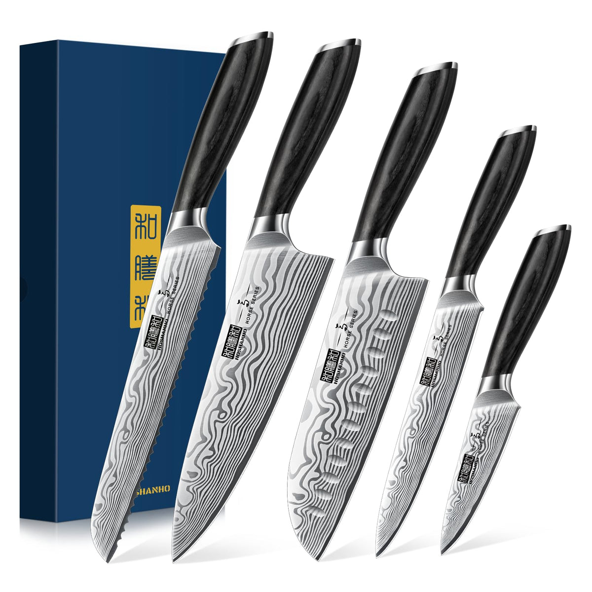 HOSHANHO 8-inch chef knife with pakkawood handle for precise slicing