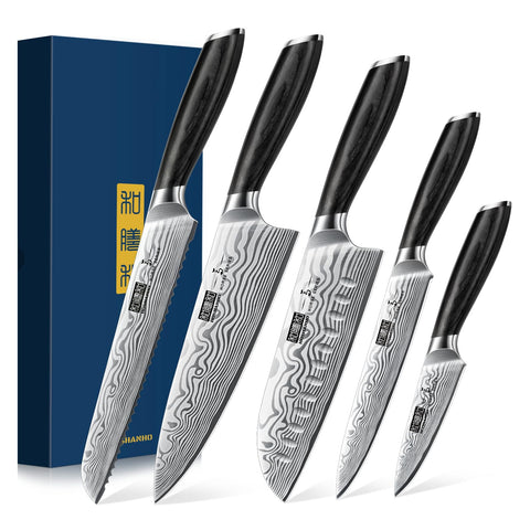 HOSHANHO 8-inch chef knife with pakkawood handle for precise slicing