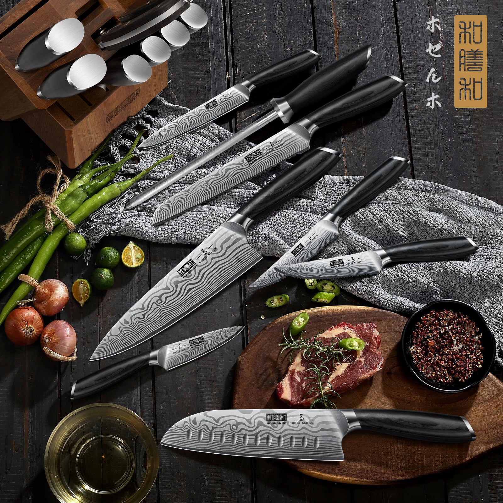 HOSHANHO all-in-one kitchen set supports a range of cutting tasks