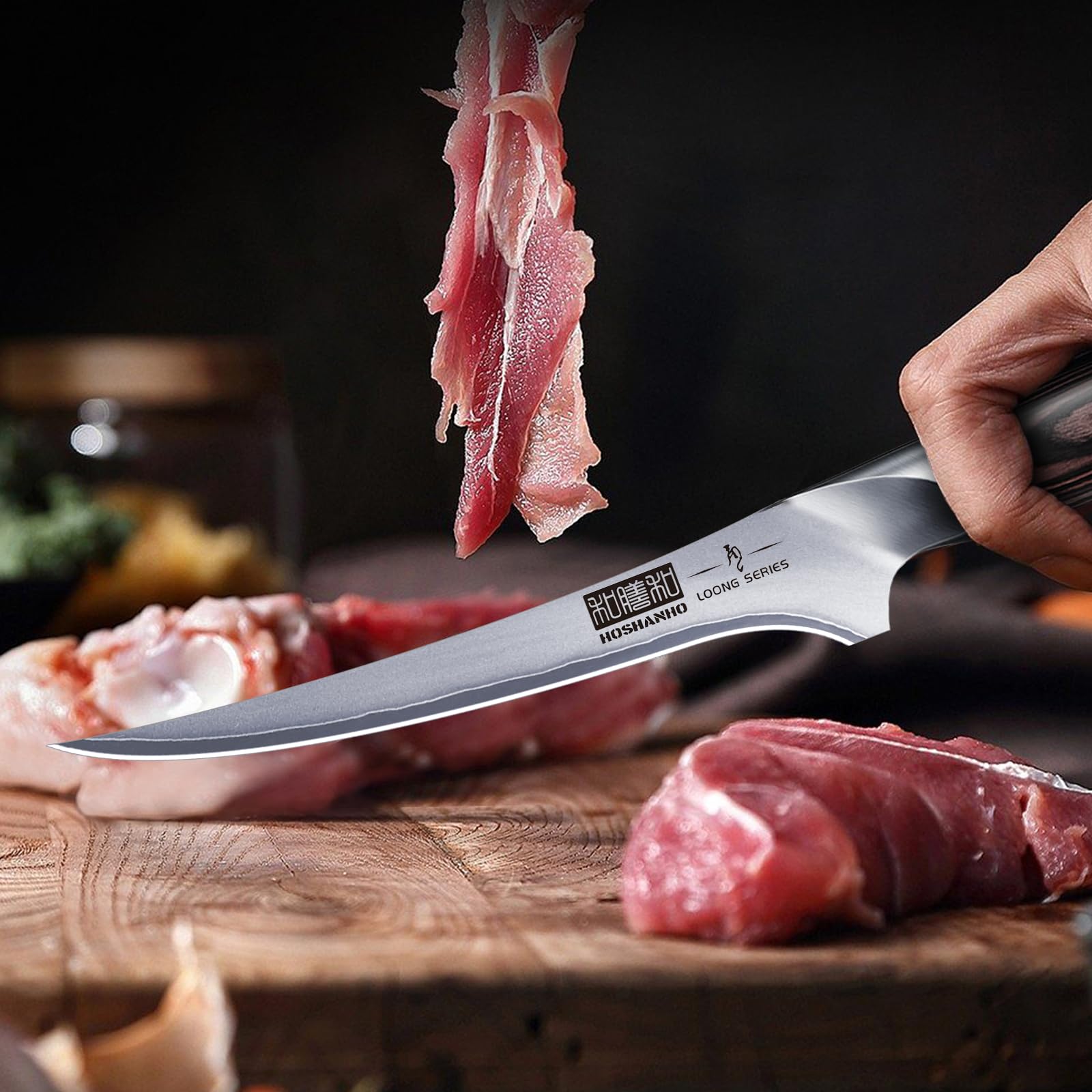HOSHANHO multi-use knife handles fish, meat, and skinning tasks.