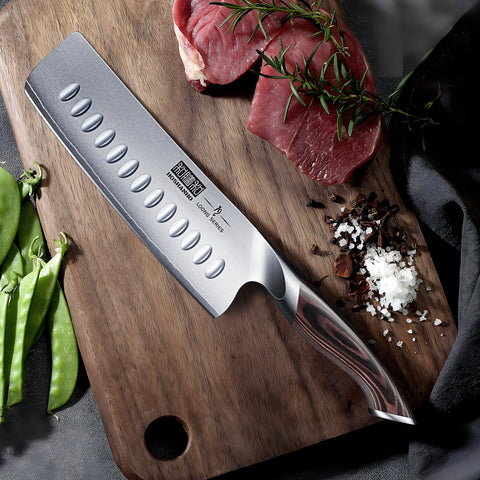 HOSHANHO in-use chopping vegetables delivers smooth, controlled cuts