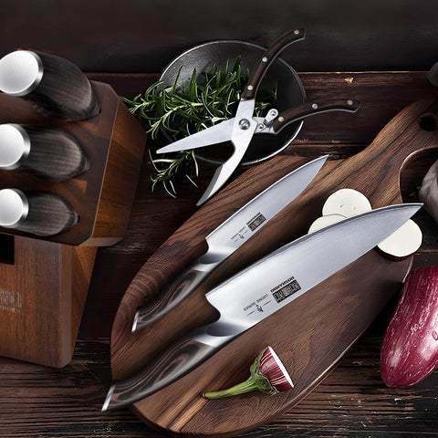 HOSHANHO natural wood block displays sturdy storage and display