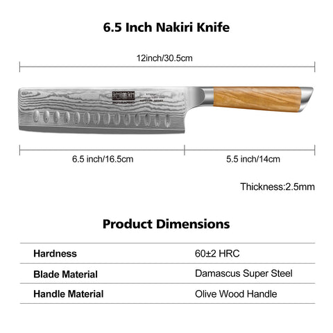 HOSHANHO olive wood handle Nakiri for comfortable kitchen control.