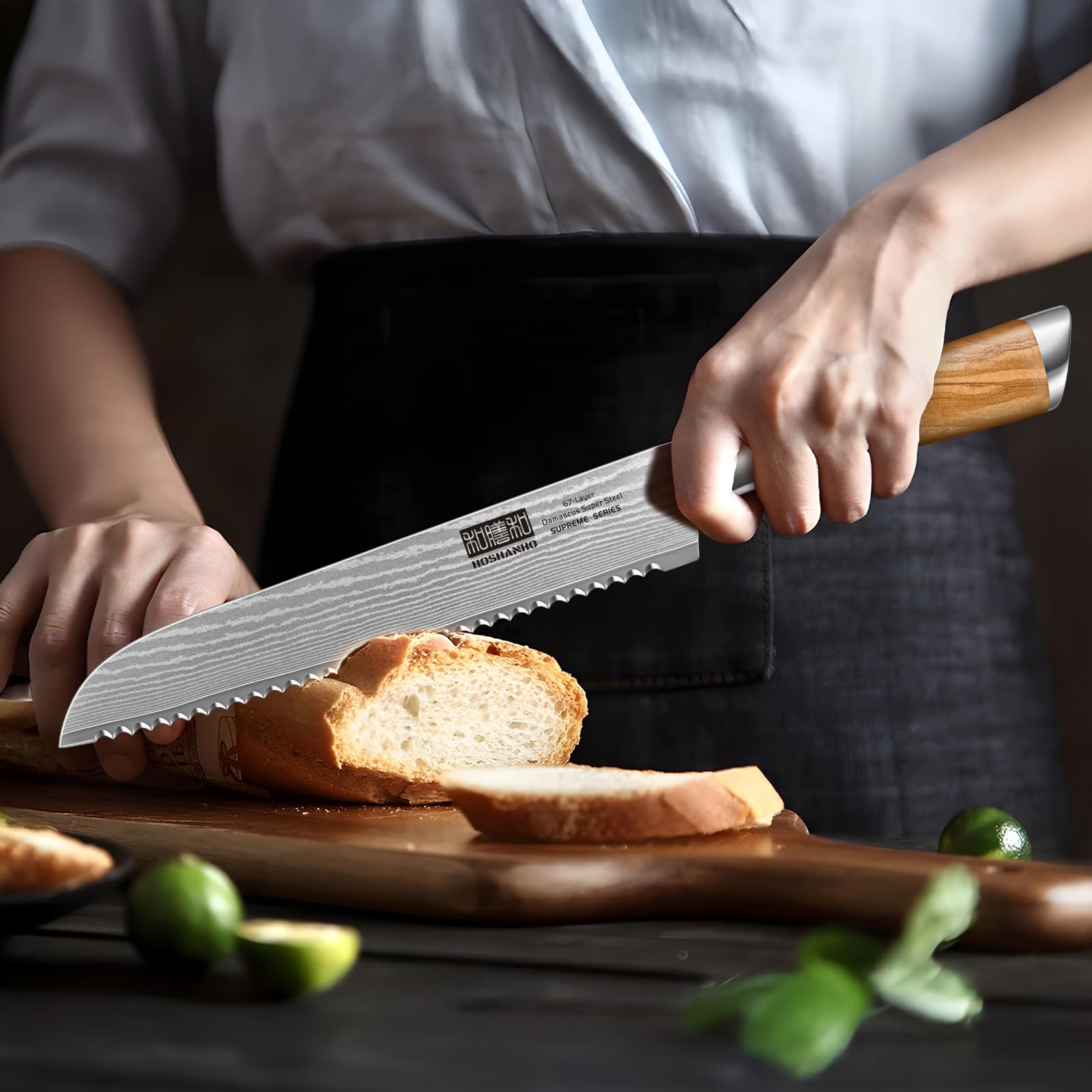 HOSHANHO packaging-ready bread knife offered as a gift