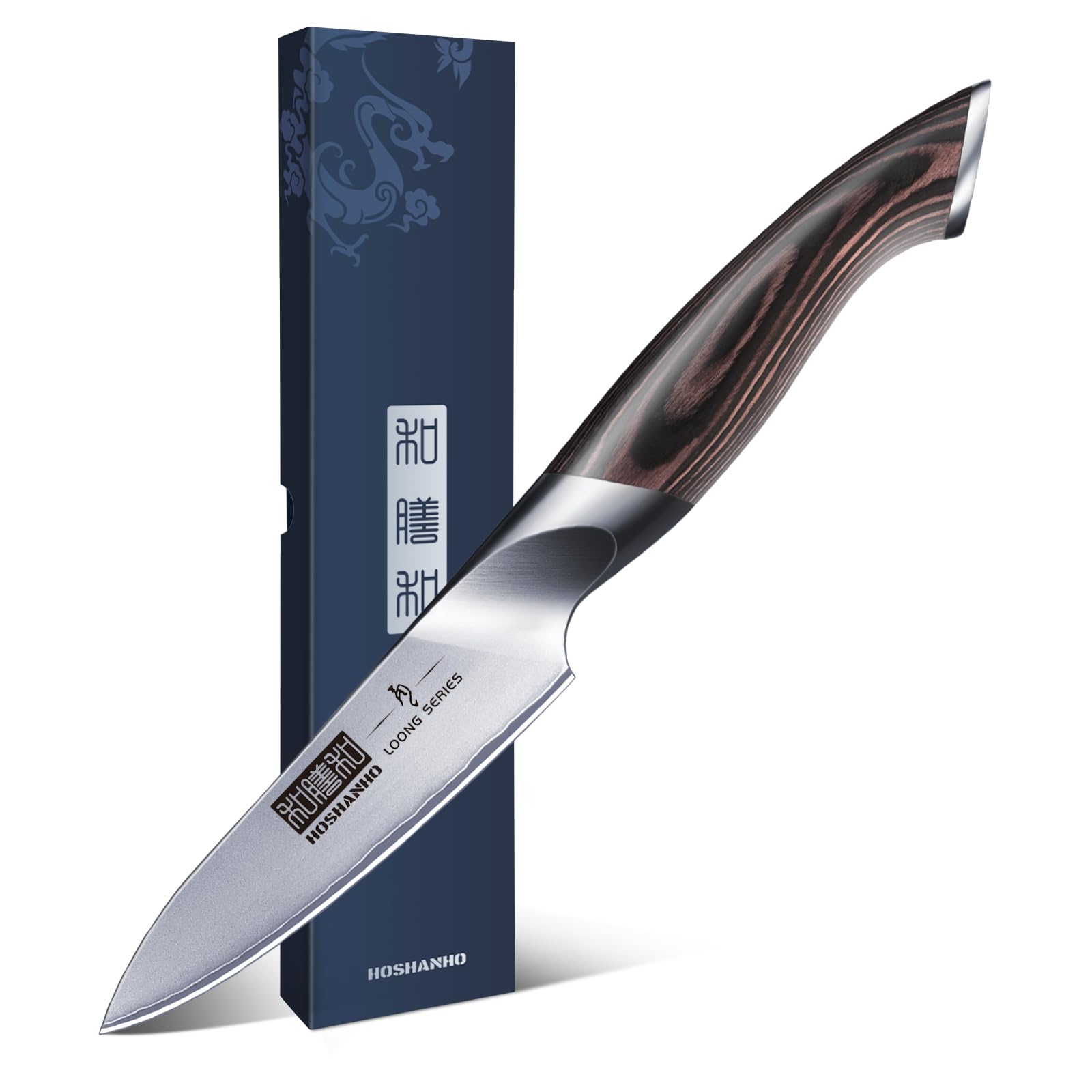 HOSHANHO paring knife blade close-up for precise prep.