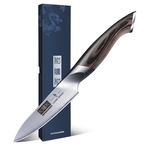 HOSHANHO paring knife blade close-up for precise prep.