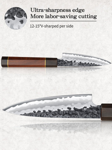 HOSHANHO paring knife narrow edge for clean, controlled cuts.