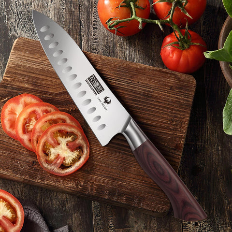 HOSHANHO Santoku knife ergonomic wood handle for comfortable grip