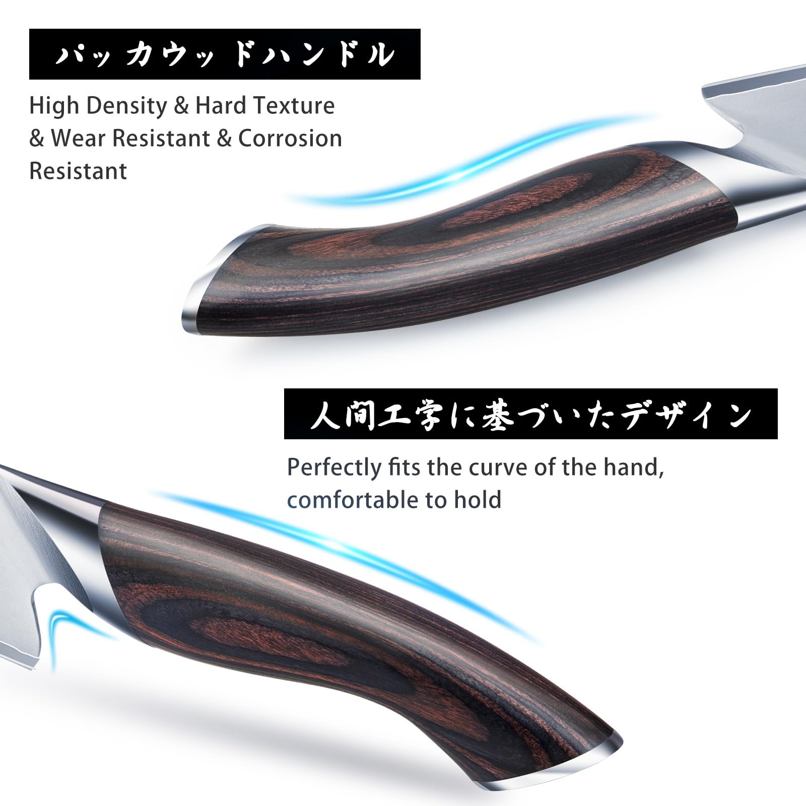 HOSHANHO santoku knife in action with balanced control