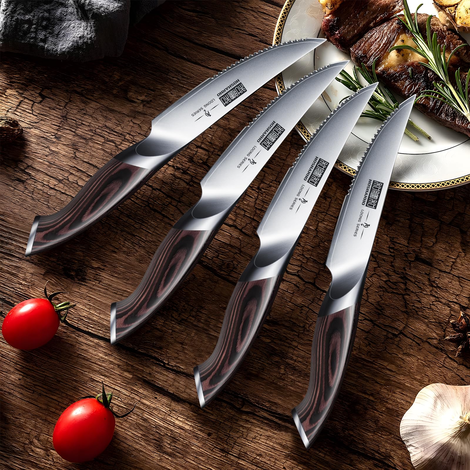 HOSHANHO multipurpose knife ideal for steaks, chops, turkey, and more.
