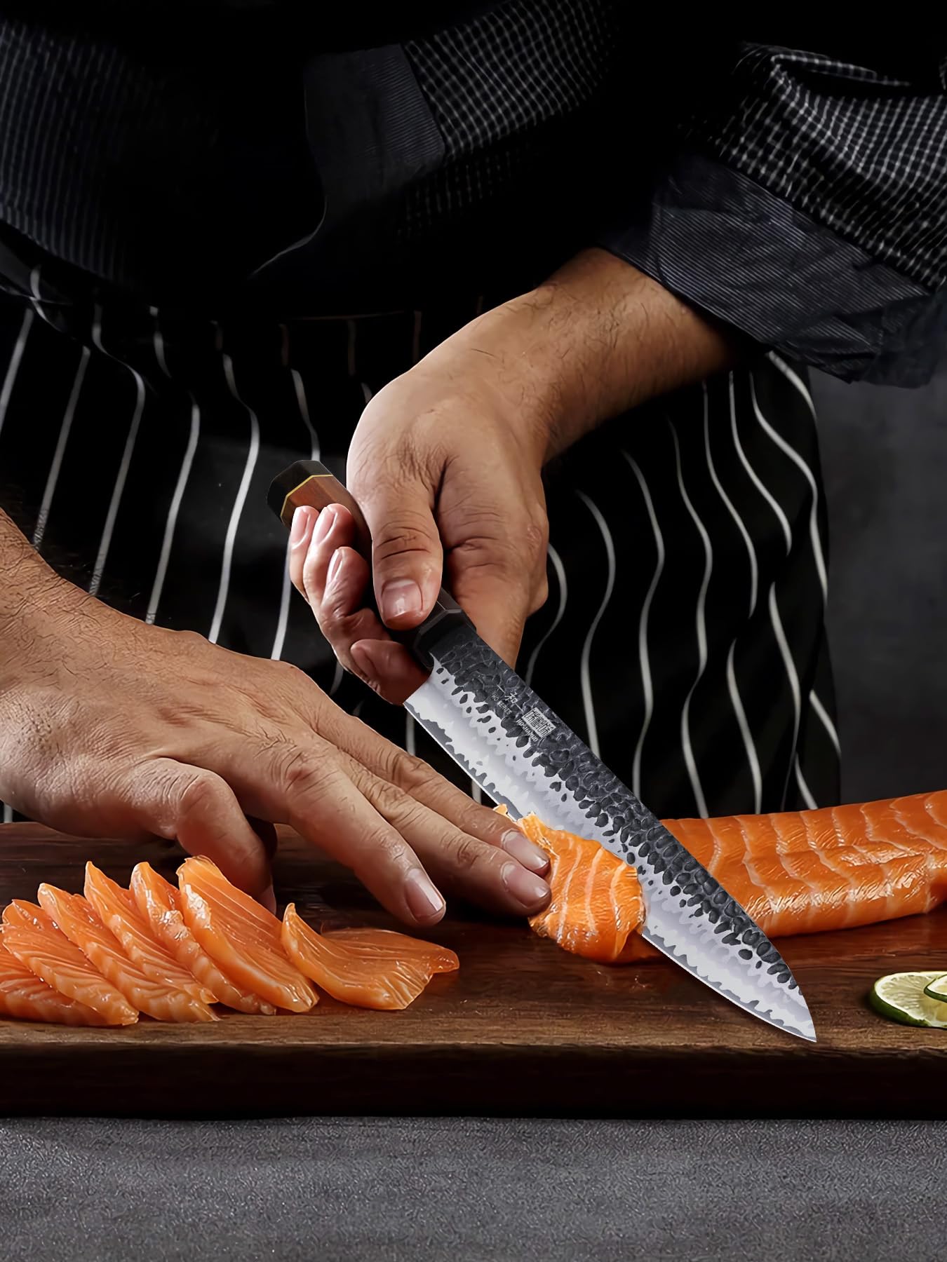 HOSHANHO knife slicing tofu and soft ingredients with controlled, gentle cuts.