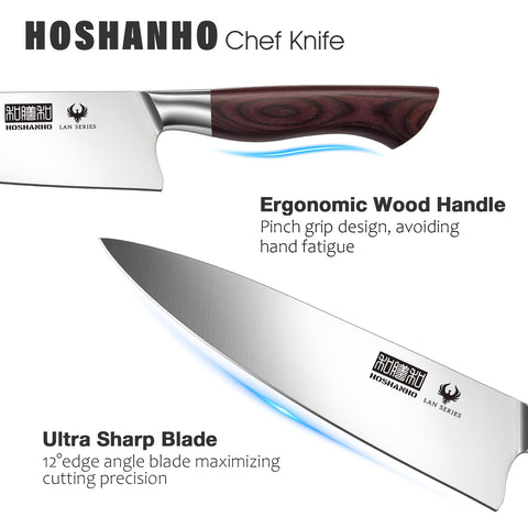 HOSHANHO V-edge 15-degree sharpness enables precise slicing