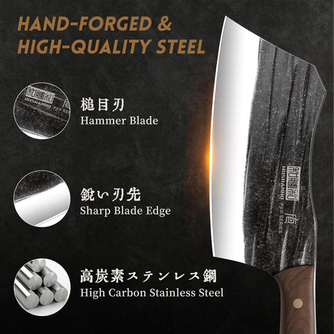 HOSHANHO Viking knife in action for versatile kitchen prep