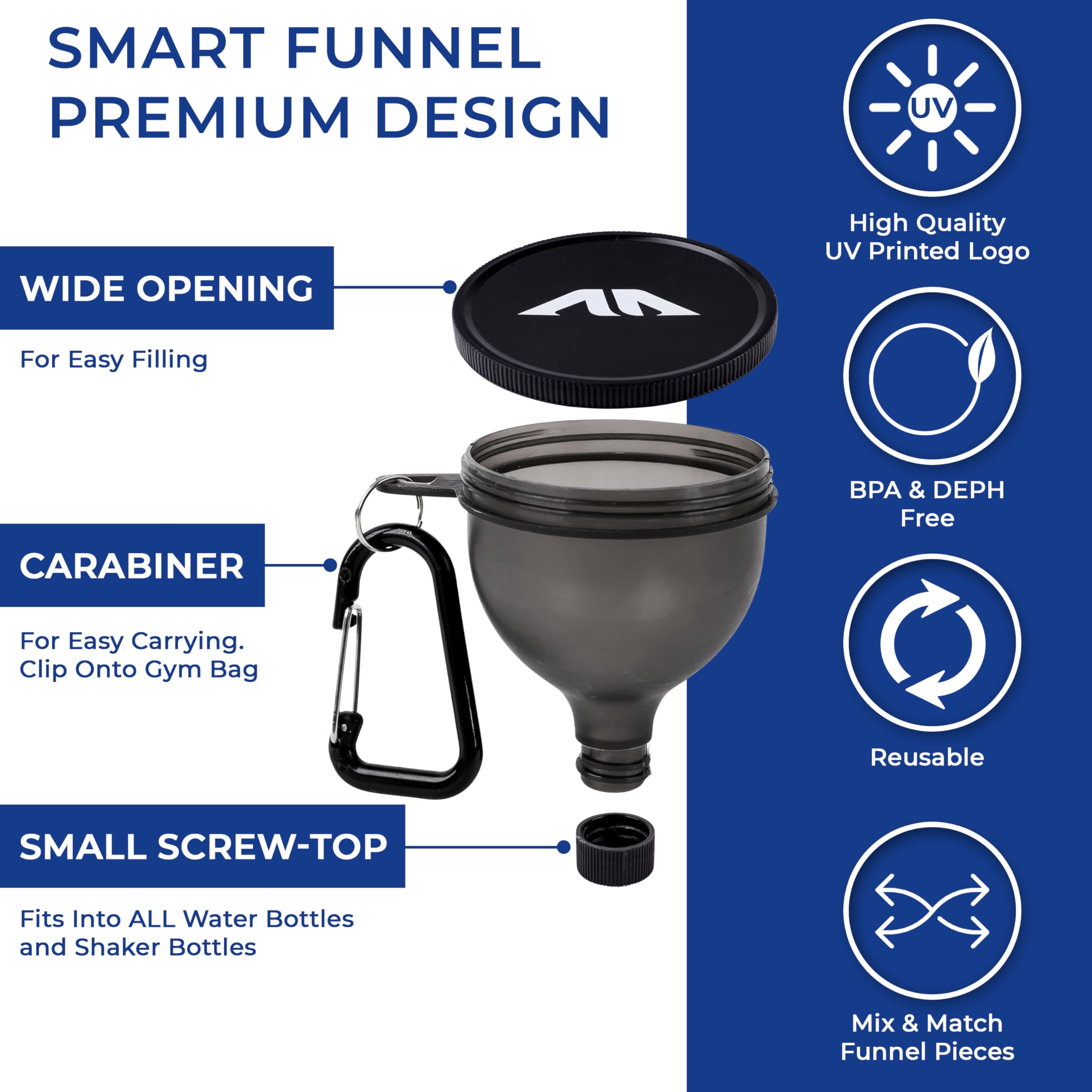 HOSHI HEALTH funnels in black and gray show the compact 4-pack design.