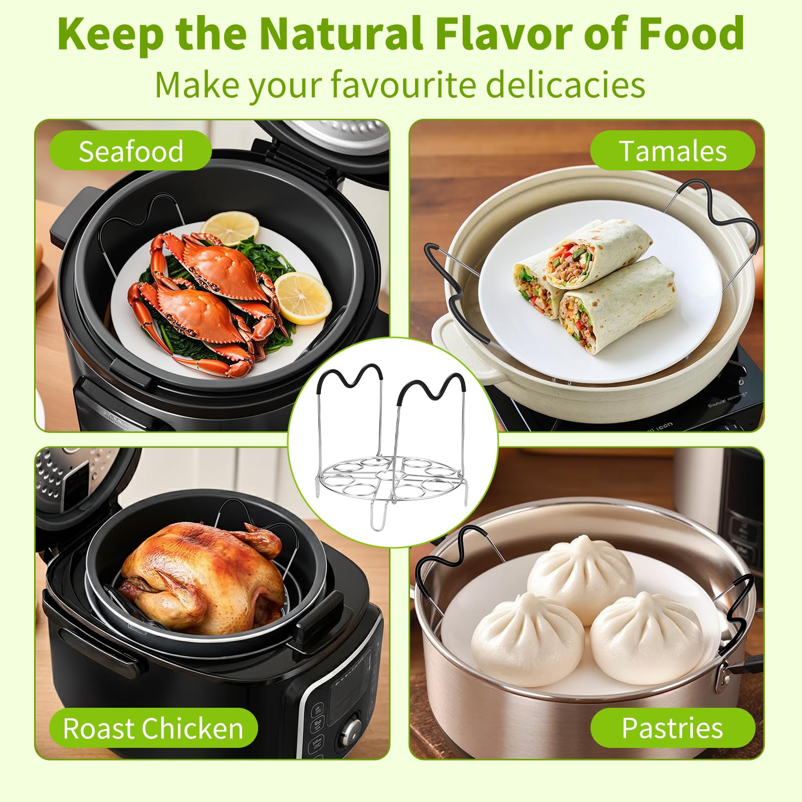 Hosimay compatible with 6-8 quart pots for versatile steaming